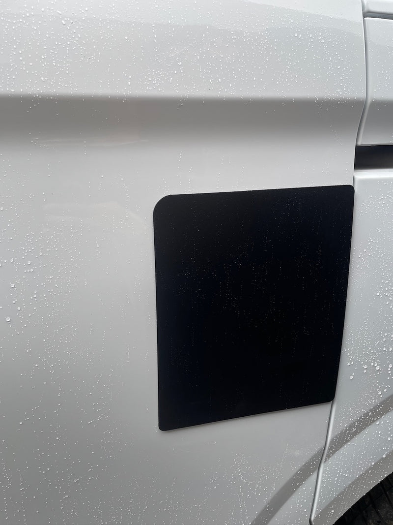 Black latch protection plate for the New Ford Transit Custom