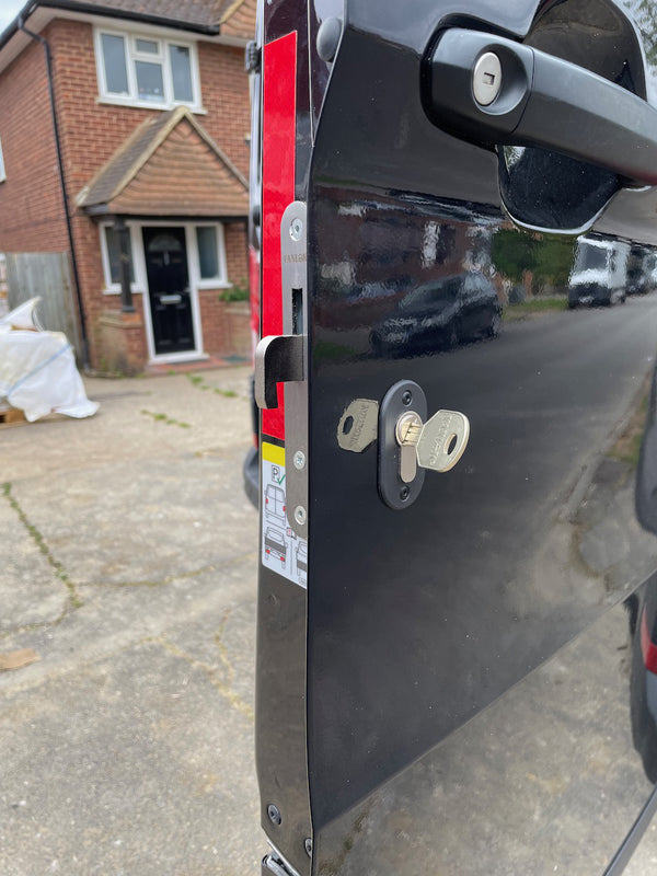 MAN TGE rear door hooklock fitted by Vanlocker